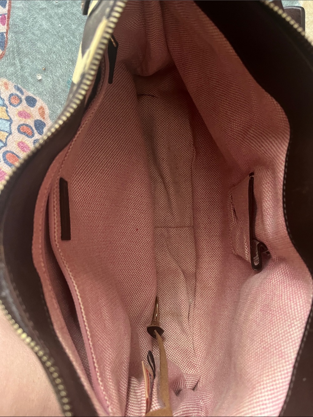 Dooney & Bourke Giraffe-Print Leather Shoulder Bag in Brown and Cream - Picture 5 of 5